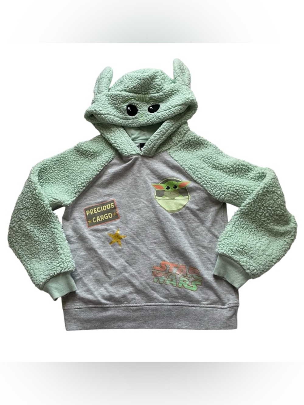 Star Wars The Mandalorian Grogu Baby Yoda Sherpa‎ Hoodie, M